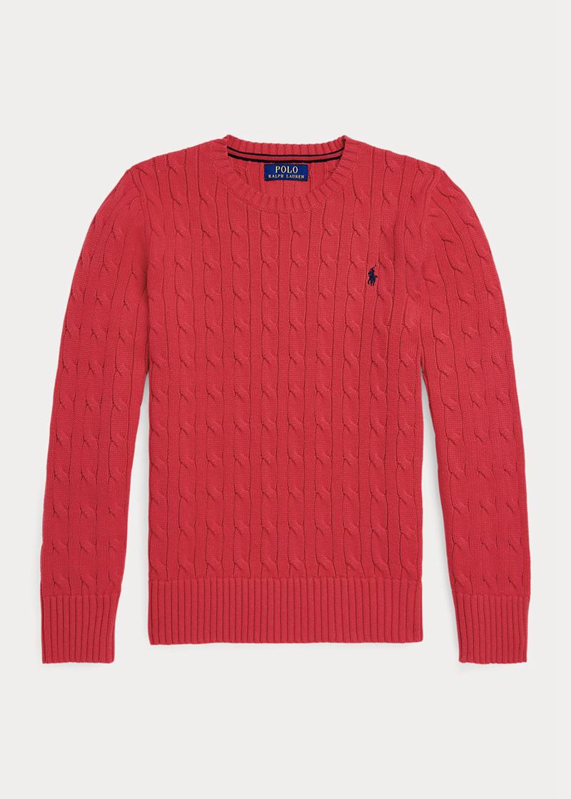 Sueter Ralph Lauren Niño 6-14 Años Cable-Knit Cotton Jumper Chile Rojas JBFTP-4170